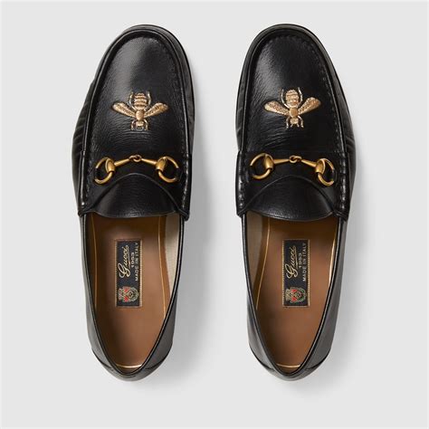 gucci black loafers men's|gucci loafers men monogram.